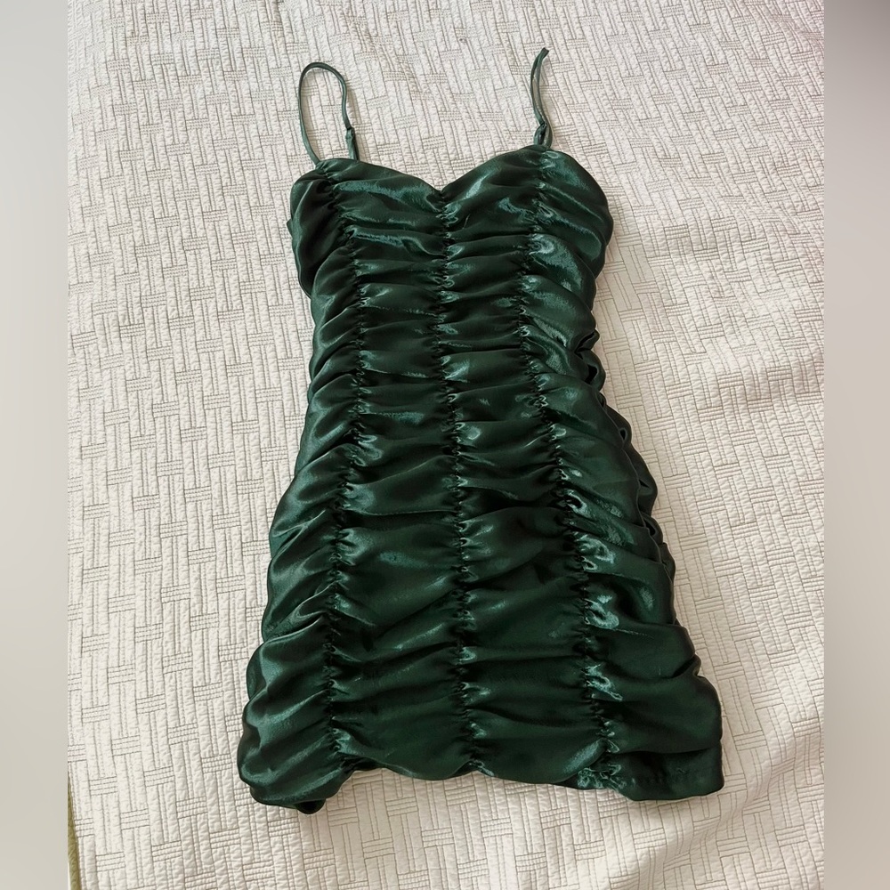Womens green mini dress